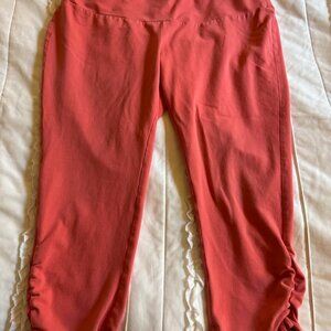 Sunday Bow Tie Cuff Cropped Workout Leggings Plus Size 1X